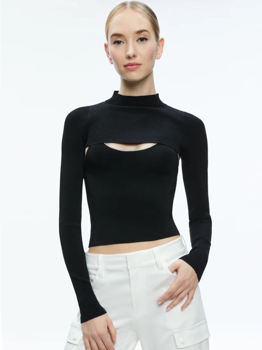 Alice + Olivia Black Orion Knit Shrug